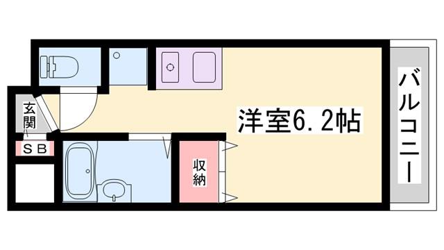 サンエキューズII(ワンルーム/4階)の間取り写真