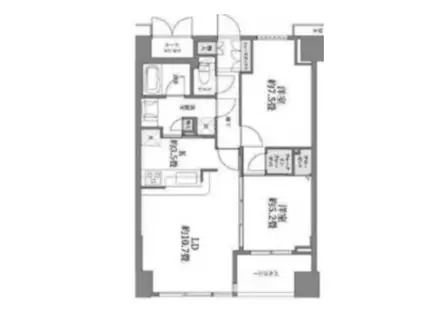 東新宿レジデンシャルタワー(2LDK/3階)の間取り写真