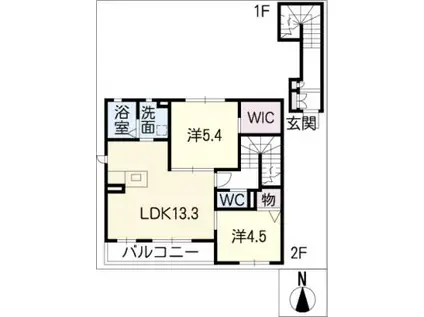 上坂121(2LDK/2階)の間取り写真
