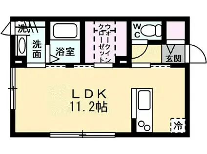 ベルファーストIII(1K/2階)の間取り写真