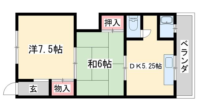 栄荘(2DK/1階)の間取り写真