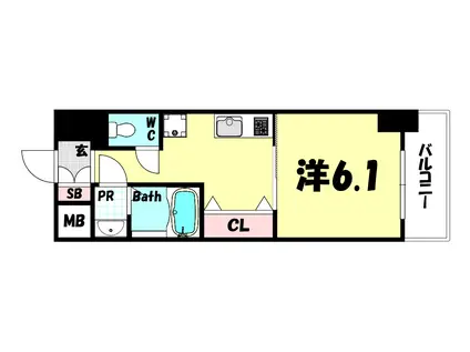 セオリー神戸アネシア(1K/7階)の間取り写真