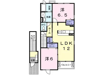 トムトックI(2LDK/2階)の間取り写真