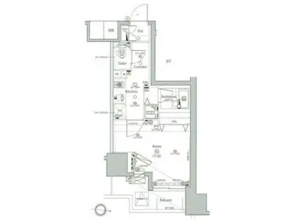 RASIS大山山手通(1K/10階)の間取り写真