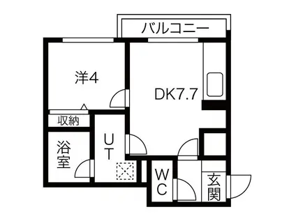 クオーレ(1LDK/2階)の間取り写真