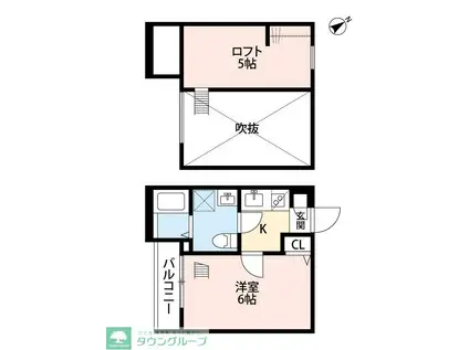 ルシエル登戸(1K/1階)の間取り写真