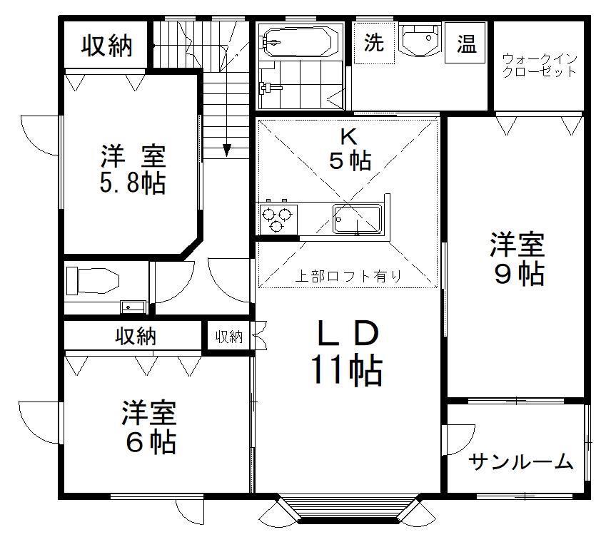 星が浦大通3丁目(3SLDK/2階)の間取り写真