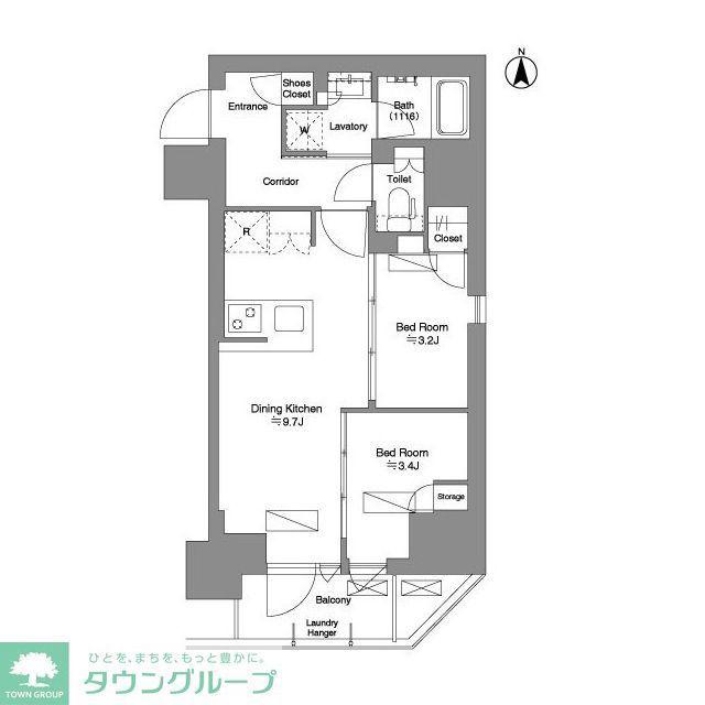 BRILLIA IST 新御徒町(2DK/3階)の間取り写真