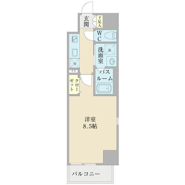 プランドール那古野(1K/5階)の間取り写真