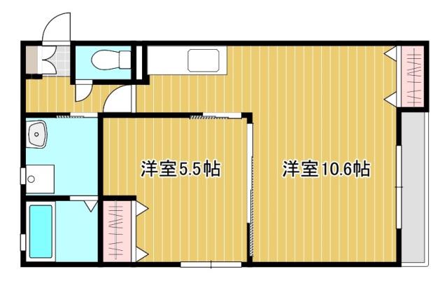 LEREVEII(1LDK/2階)の間取り写真