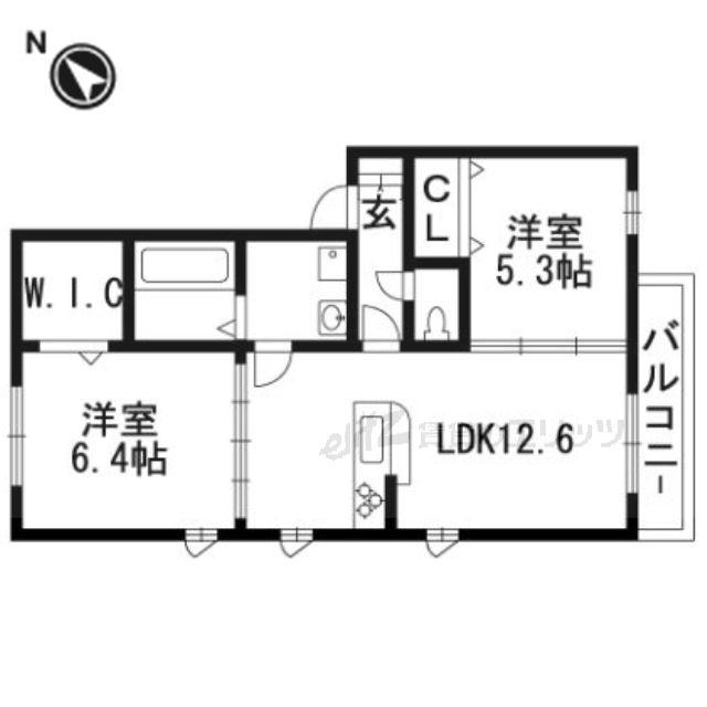 SOLEIL彩都 A棟(2LDK/2階)の間取り写真
