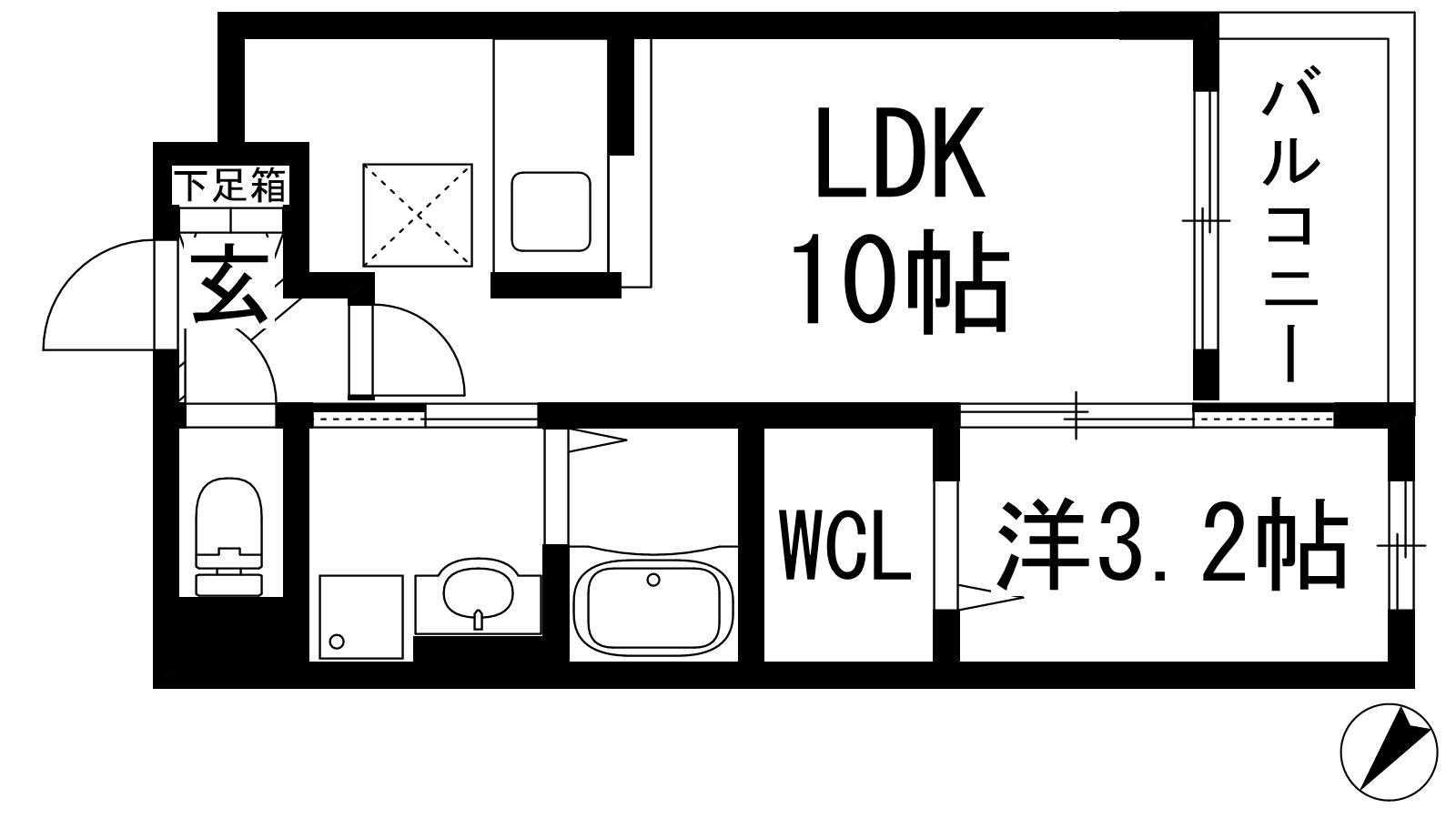 花水木 宝塚(1LDK/1階)の間取り写真