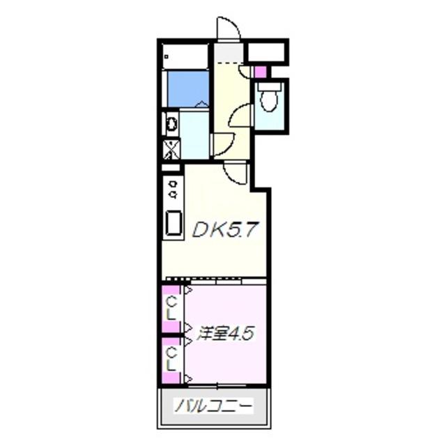 TKアンバーコート羽衣(1DK/2階)の間取り写真