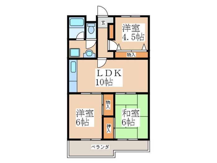 プレシールハイム(3LDK/2階)の間取り写真