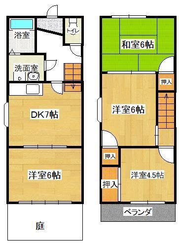 エポックタウンC棟(3LDK/1階)の間取り写真