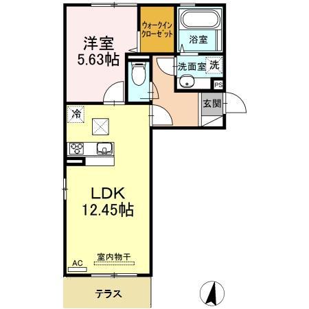イストワールFIV(1LDK/1階)の間取り写真