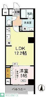 ロイジェント潮見(1LDK/5階)の間取り写真