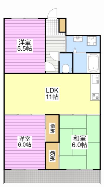 小林ビル(3LDK/3階)の間取り写真