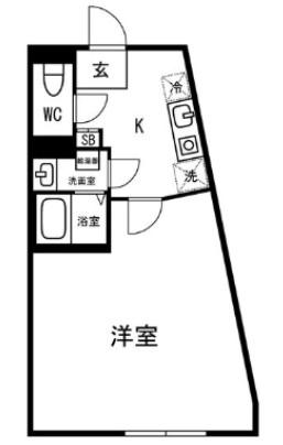 LOTSO三ノ輪(1K/5階)の間取り写真
