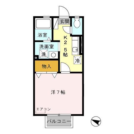 プレミール秋(1K/2階)の間取り写真