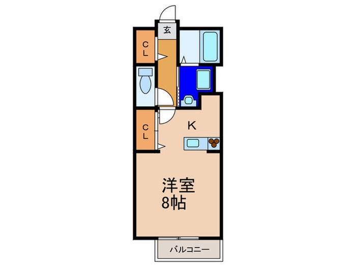 メゾン二翠 A(1K/1階)の間取り写真