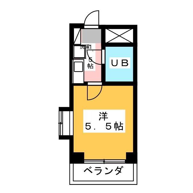 レールサイドヒルズ(1K/3階)の間取り写真