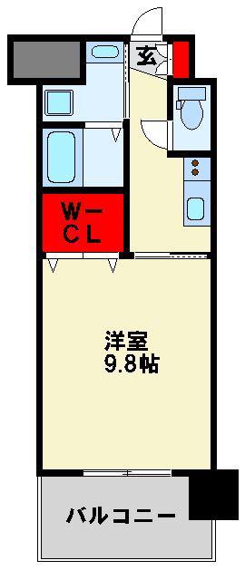 サージュ陣原(1K/4階)の間取り写真