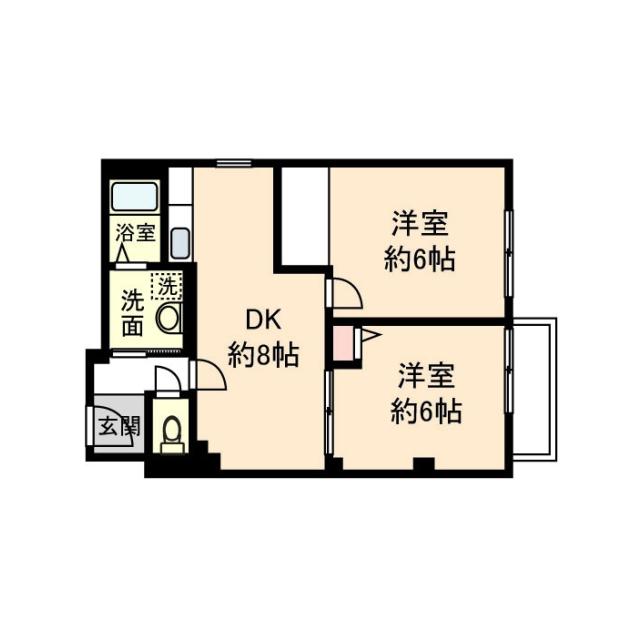 ハイム グランシャリオ(2LDK/2階)の間取り写真