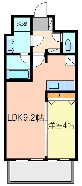 ランドセントラル梅田(1LDK/2階)の間取り写真