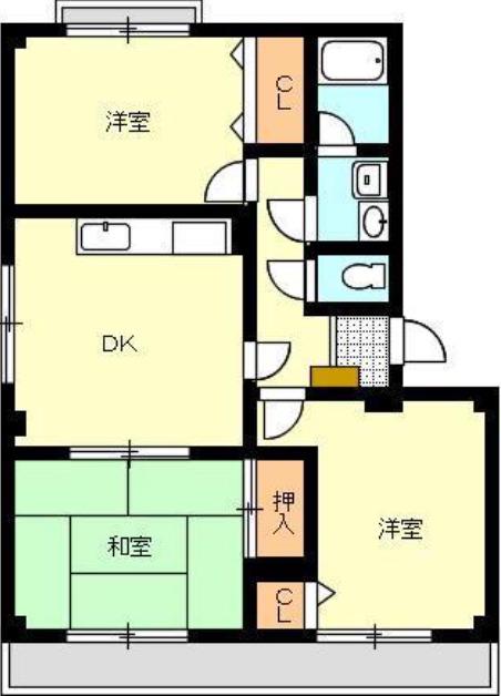 御幸ハイツ(3DK/3階)の間取り写真