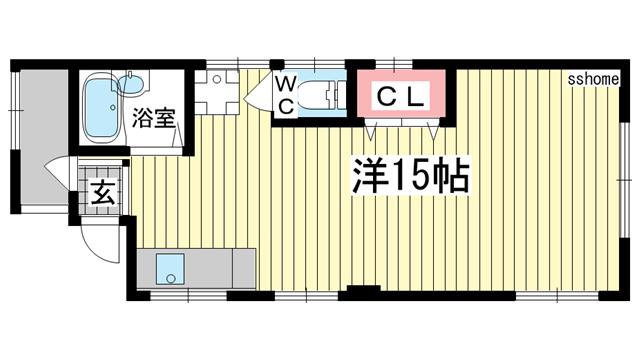 東六甲ビル(ワンルーム/4階)の間取り写真