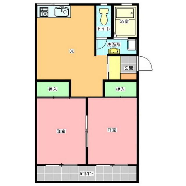 新原マンション(2DK/3階)の間取り写真