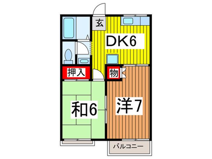 グランハイム神田(2DK/2階)の間取り写真