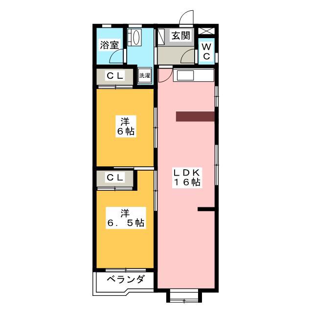 パーク・ハイツ(2LDK/2階)の間取り写真