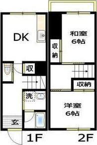 第二湯澤ハイツ(2DK/1階)の間取り写真