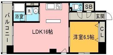 博多プレイス(1LDK/8階)の間取り写真
