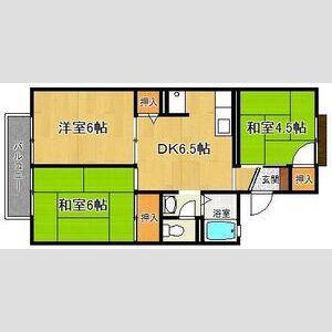 プレジール三木A棟(3DK/2階)の間取り写真