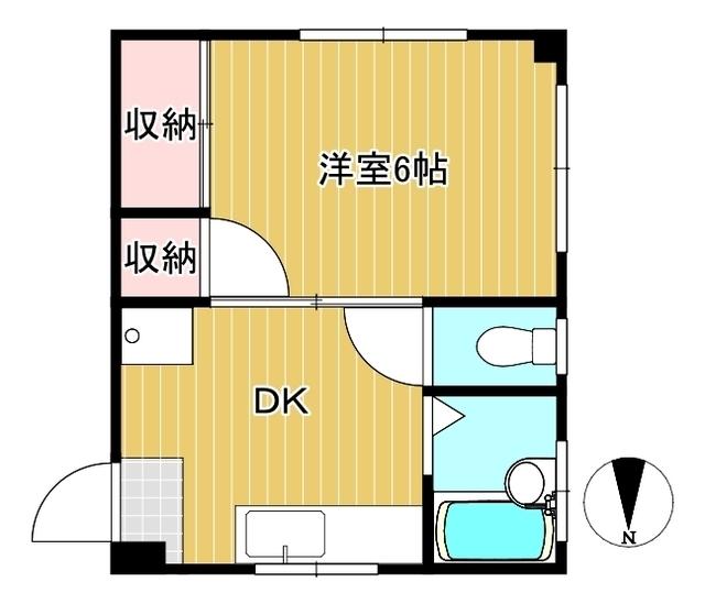 青山ハイツ(1DK/1階)の間取り写真