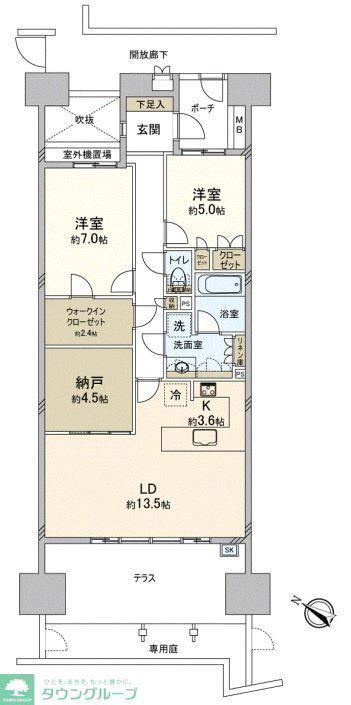 パークシティさいたま(2SLDK/1階)の間取り写真