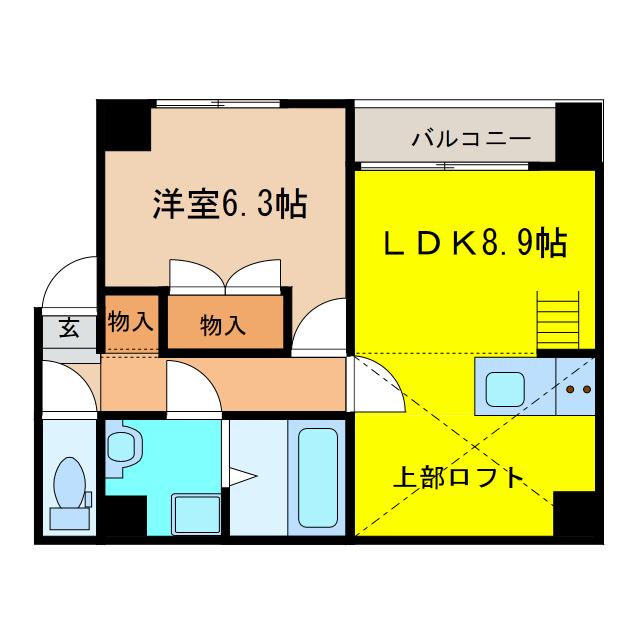 ラ・フォルム東寺(1LDK/3階)の間取り写真