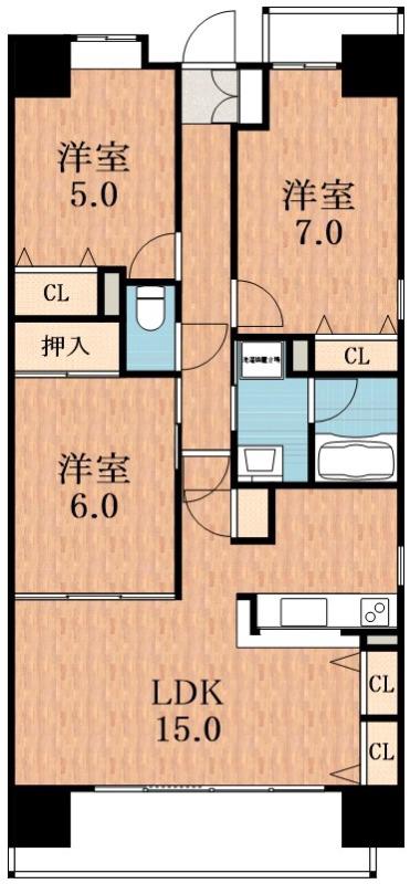 メゾンミヤビ(3LDK/2階)の間取り写真