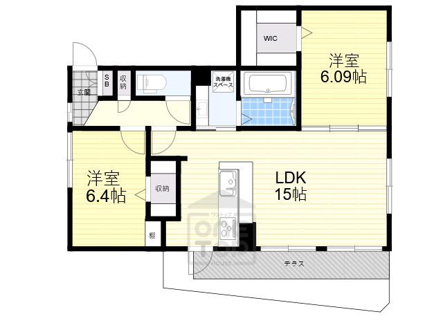 LUCIOLE(2LDK/1階)の間取り写真
