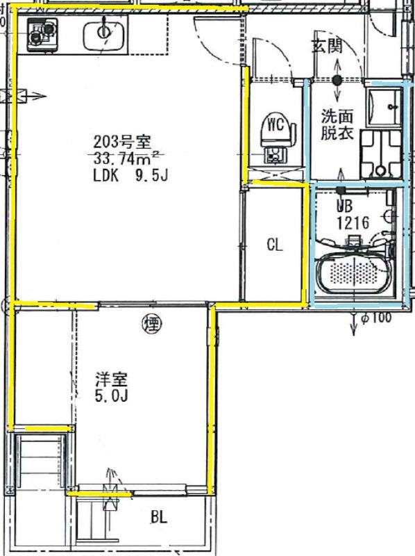 GRANDTIC オルゲント 4号(1LDK/2階)の間取り写真