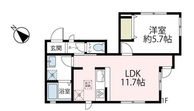 富士見フォーテラス(1LDK/1階)の間取り写真