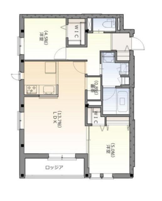クアルトシンワ(2LDK/2階)の間取り写真