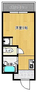 レナジア大東(1K/2階)の間取り写真