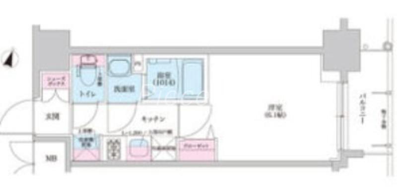 プレサンスブルーム東三国(1K/3階)の間取り写真