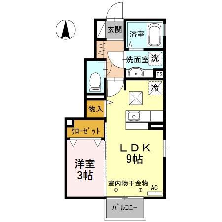 GRAND PUR(1LDK/1階)の間取り写真