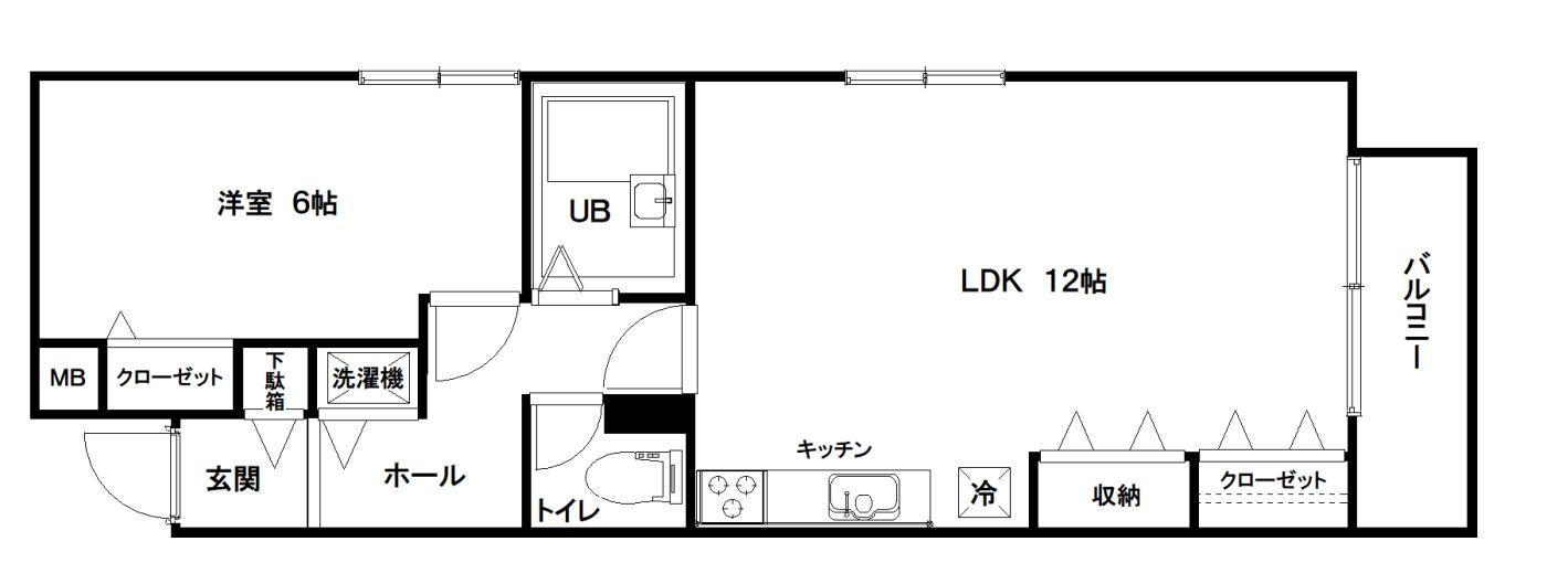メープルコート中青木(1LDK/2階)の間取り写真