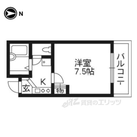 パープルゲート(1K/4階)の間取り写真